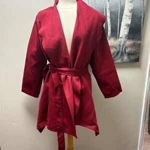 NWT BloomChic Deep Red Women's Cotton wrap jacket